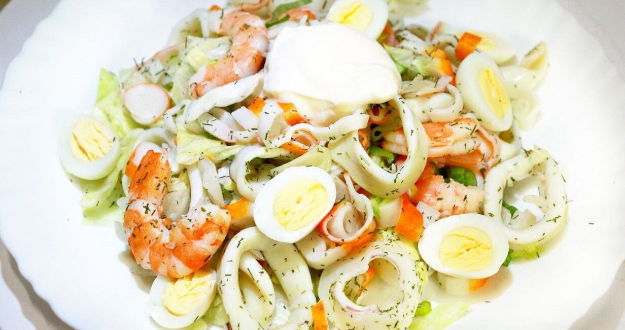 plat de calamars avec régime protéiné